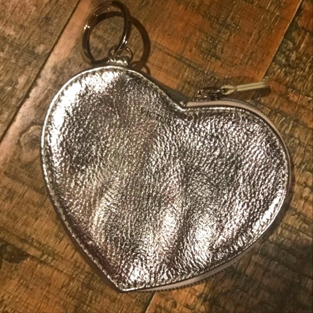 Victoria Secret  Leather Gold Heart Change Purse.